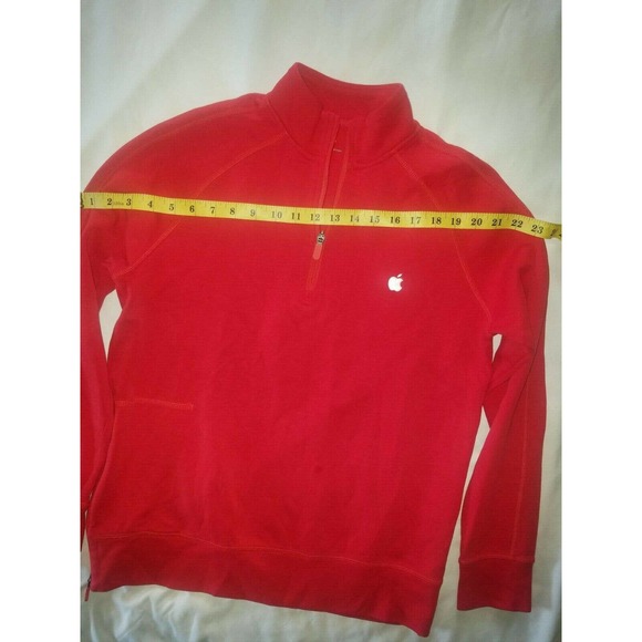 Apple Myrrh Red Quarter 1/4 Zip Pullover Sweater Uniform Size Small - Picture 7 of 8